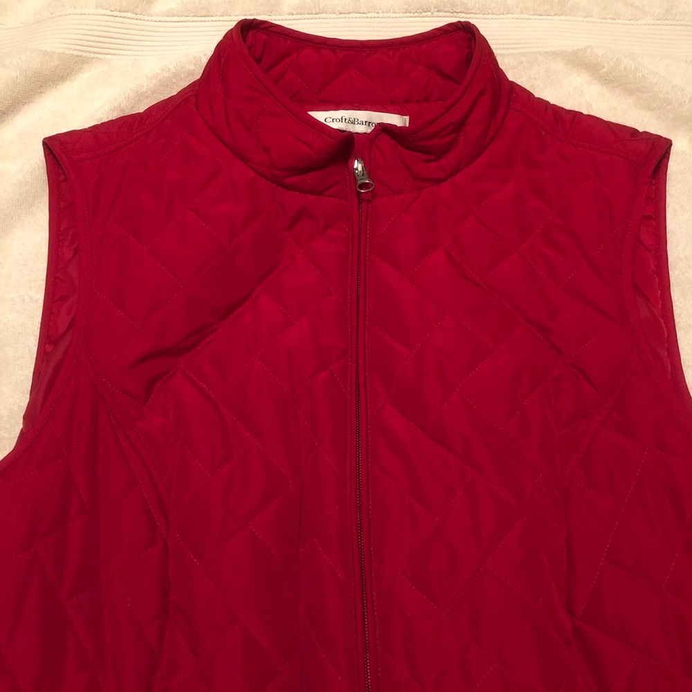 Croft&Barrow Red Quilted Vest Sz 1X